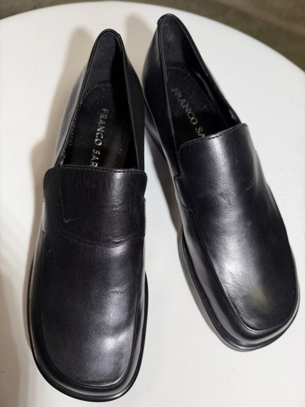Franco Sarto Black Leather Women's Slip-On Loafers NWOT or Box